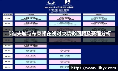 卡迪夫城与布莱顿在线对决精彩回顾及赛程分析